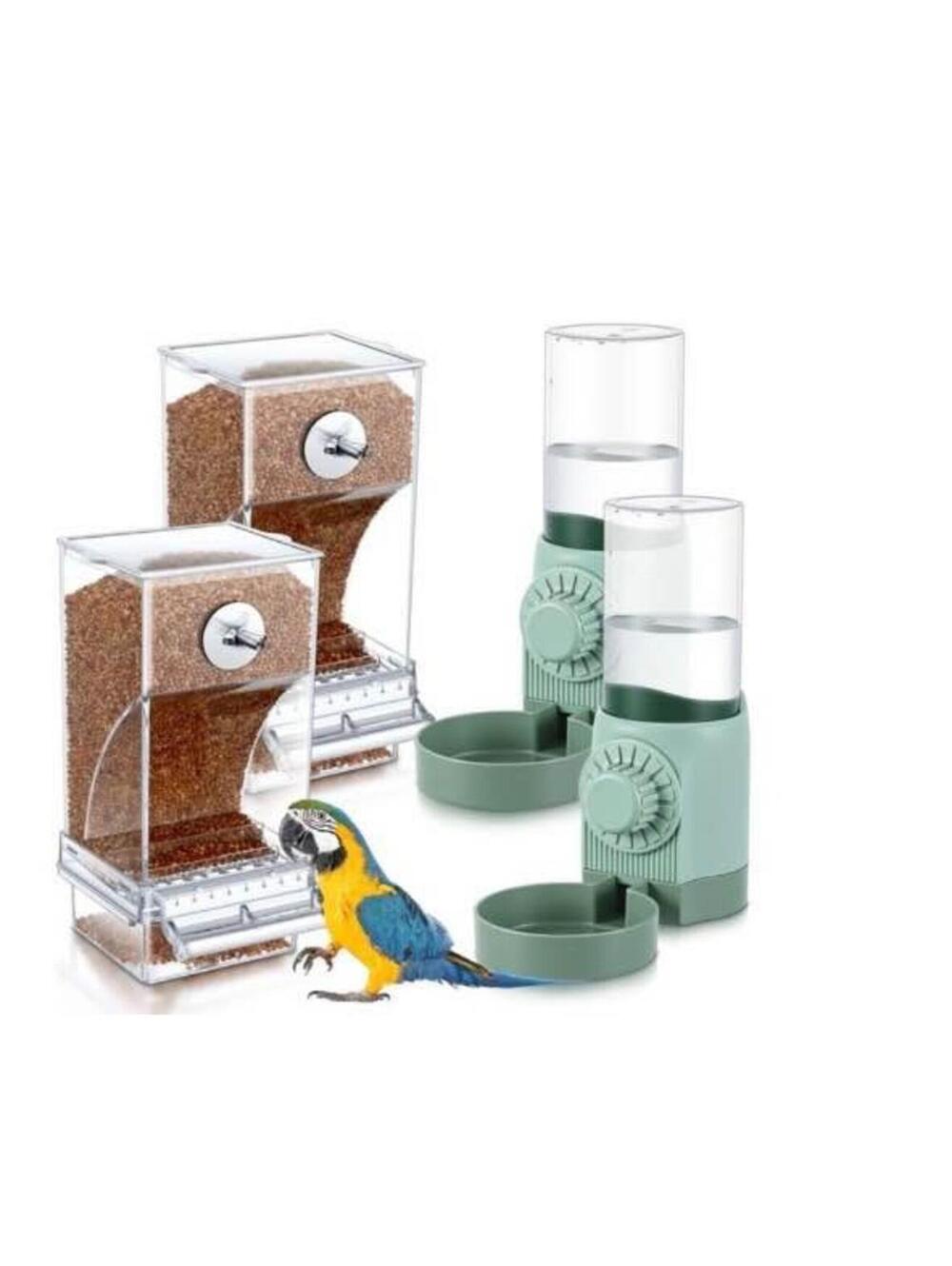 2 Automatic Bird Feeders and Waterers Set